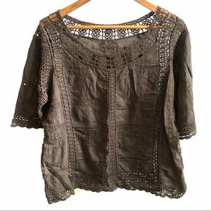 Green Crochet Tunic Top
